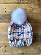 Load image into Gallery viewer, Lemon Tree Lane Adult Luxury Peruvian Wool &quot;Arlo&quot; Beanie | &quot;Handpainted Sprinkle&quot; with Snowball Sparkle Faux-Fur Pom Pom