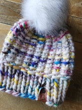 Load image into Gallery viewer, Lemon Tree Lane Adult Luxury Peruvian Wool &quot;Arlo&quot; Beanie | &quot;Handpainted Sprinkle&quot; with Snowball Sparkle Faux-Fur Pom Pom