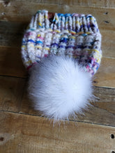 Load image into Gallery viewer, Lemon Tree Lane Adult Luxury Peruvian Wool &quot;Arlo&quot; Beanie | &quot;Handpainted Sprinkle&quot; with Snowball Sparkle Faux-Fur Pom Pom