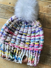 Load image into Gallery viewer, Lemon Tree Lane Adult Luxury Peruvian Wool &quot;Arlo&quot; Beanie | &quot;Handpainted Sprinkle&quot; with Snowball Sparkle Faux-Fur Pom Pom