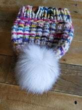 Load image into Gallery viewer, Lemon Tree Lane Adult Luxury Peruvian Wool &quot;Arlo&quot; Beanie | &quot;Handpainted Sprinkle&quot; with Snowball Sparkle Faux-Fur Pom Pom