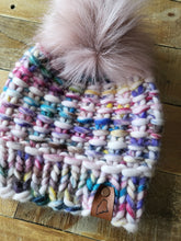 Load image into Gallery viewer, Lemon Tree Lane Youth 4-8 Years Luxury Peruvian Wool &quot;Arlo&quot; Beanie | &quot;Handpainted Sprinkle&quot; with Dusty Rose Faux-Fur Pom Pom