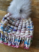 Load image into Gallery viewer, Lemon Tree Lane Toddler 1-3 Years Luxury Peruvian Wool &quot;Arlo&quot; Beanie | &quot;Handpainted Sprinkle&quot; with Snowball Sparkle Faux-Fur Pom Pom