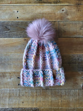 Load image into Gallery viewer, Lemon Tree Lane Adult Luxury Peruvian Wool &quot;Chain Me&quot; Beanie | &quot;Yarnicorn&quot; with &quot;Dusty Rose&quot; Faux-Fur Pom Pom