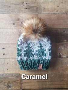 Lemon Tree Lane Youth Beanie 4-8 Years | Pine Trees and Mountains Beanie | The Maine Beanie | **Choose Your Own Pom**