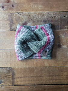 Lemon Tree Lane Youth Twist-Front Earwarmer/Headband | Pink Camo Multicolor Print